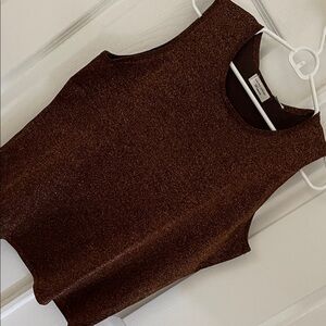 Laura Ashley Woman metallic brown tank top size 1X